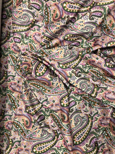 4 METRE GOOD QUALITY SOFT SINGLE JERSEY STRETCH PAISLEY PRINT DRESS FABRIC CHEAP - Picture 4 of 4