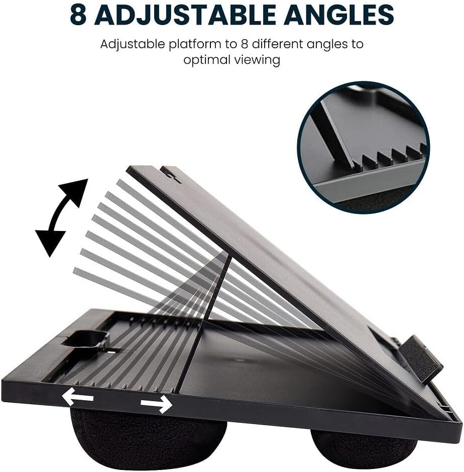 Halter Lap Desk Laptop Stand 8 Adjustable Angles Dual Microbead Bolster