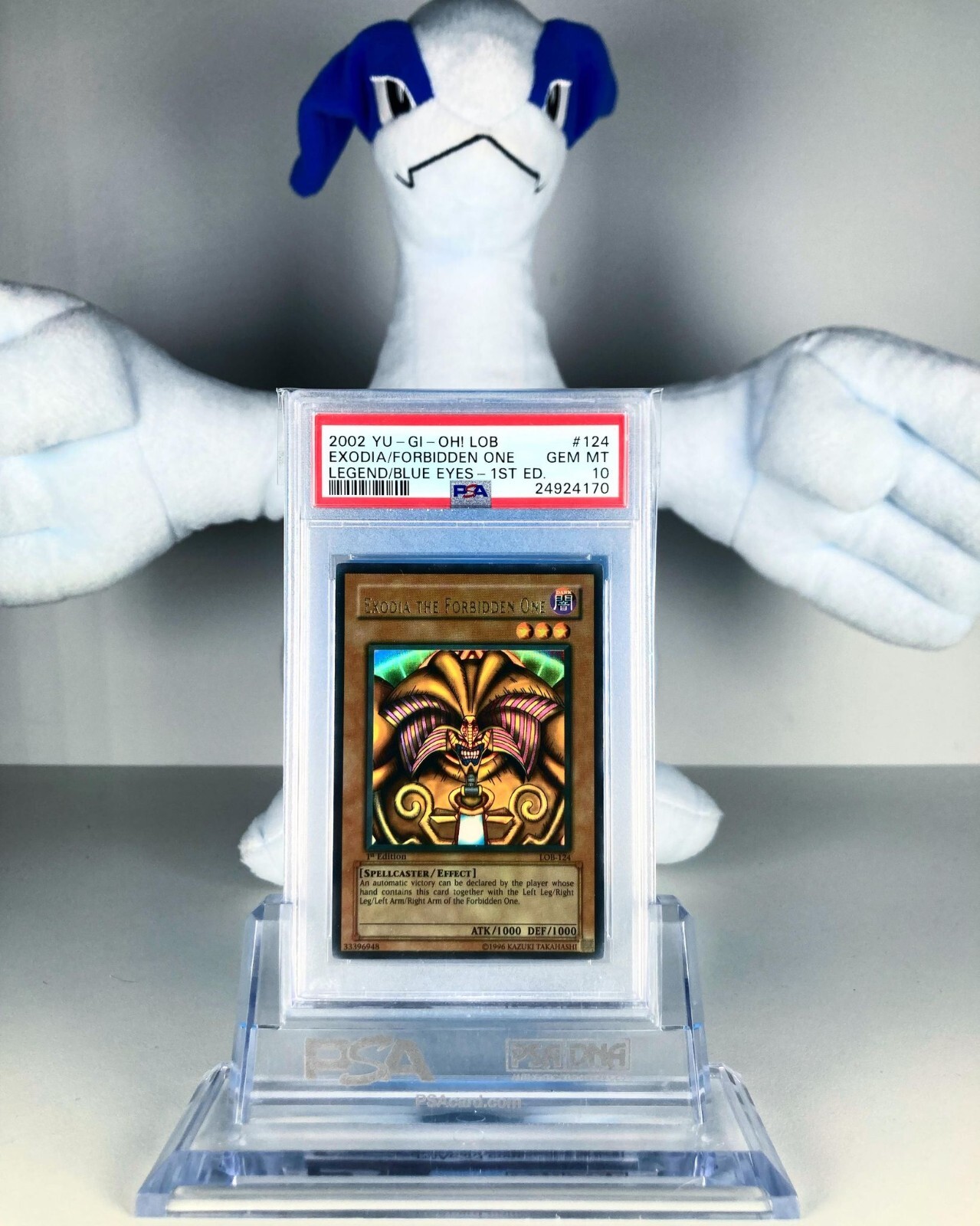 Exodia, The Forbidden card being showcased by the seller.