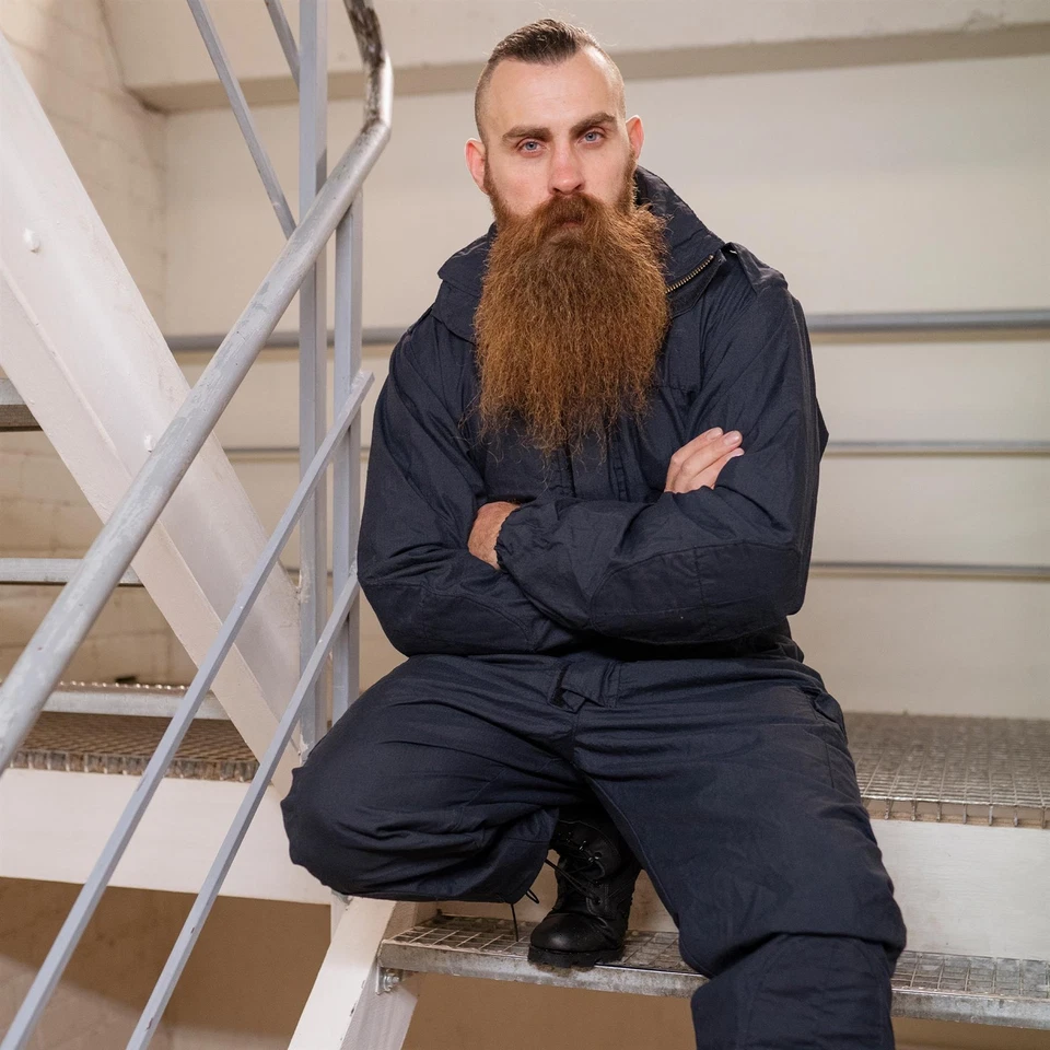 Original British Military Police black coverall water flame resistant jumpsuit - Image 3 of 4