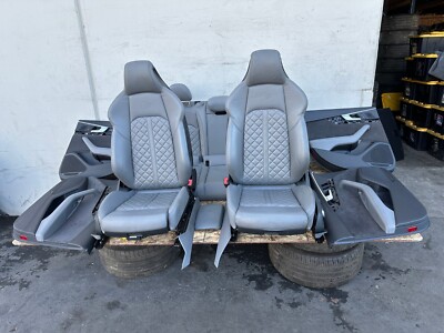 2018-2023-audi-a4-s4-b9-leather-seat-set-front-rear-w-door-panels-gray