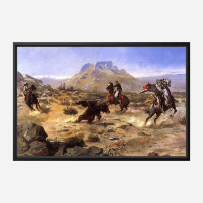 Charles Russell - Capturing the Grizzly - Western Art Print on Paper or Canvas