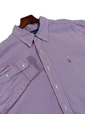 Polo Ralph Lauren Red/White Striped Long Sleeved Classic Fit Shirt Size 17
