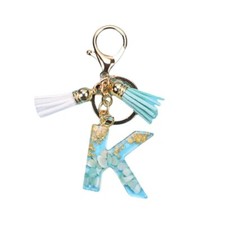New Exquisite 26 LETTER RESIN KEYCHAINS Charms for Women Gold Foil Handbag Gifts