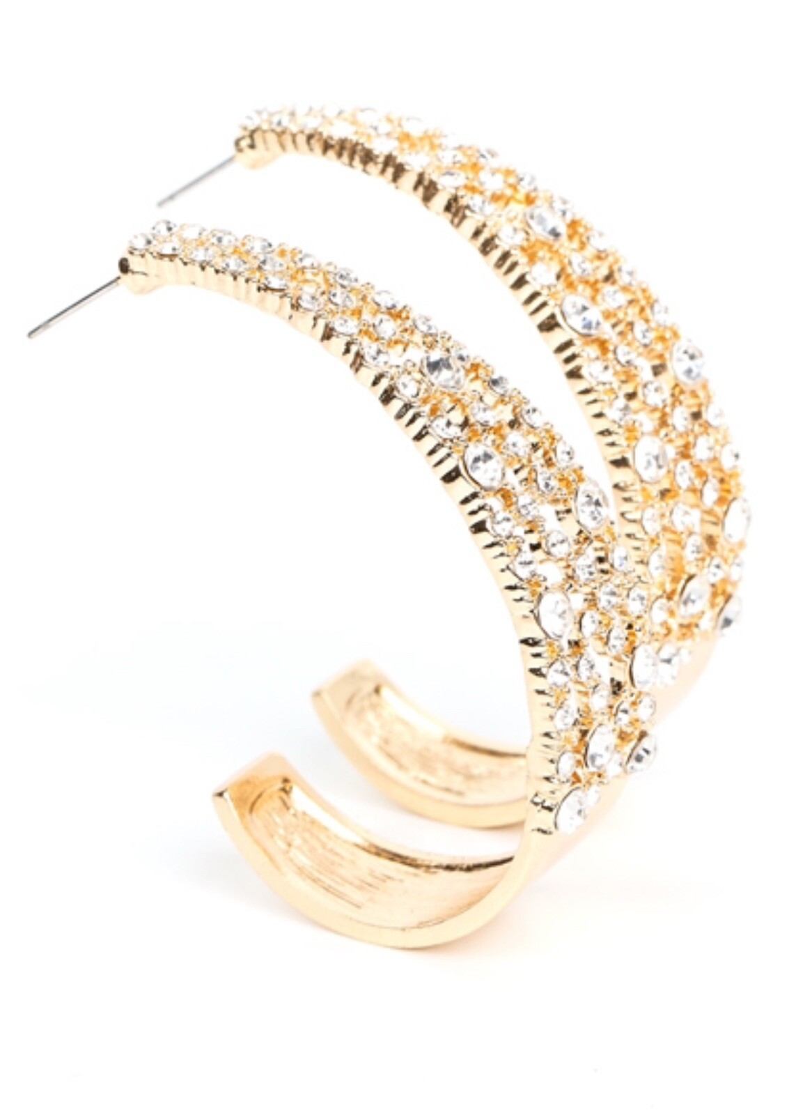 Gold Hoop Earrings 1.5 Inch Diameter Style #445-image