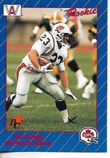1991 All World Canadian Football CFL Jon Volpe Rookie Card #16