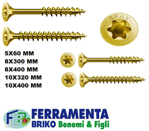Viti Per Terrazzo SPAX In Acciaio Inox A2, Testa Cilindrica 5x50 Mm, 200 Pezzi - Per Legno Esterno