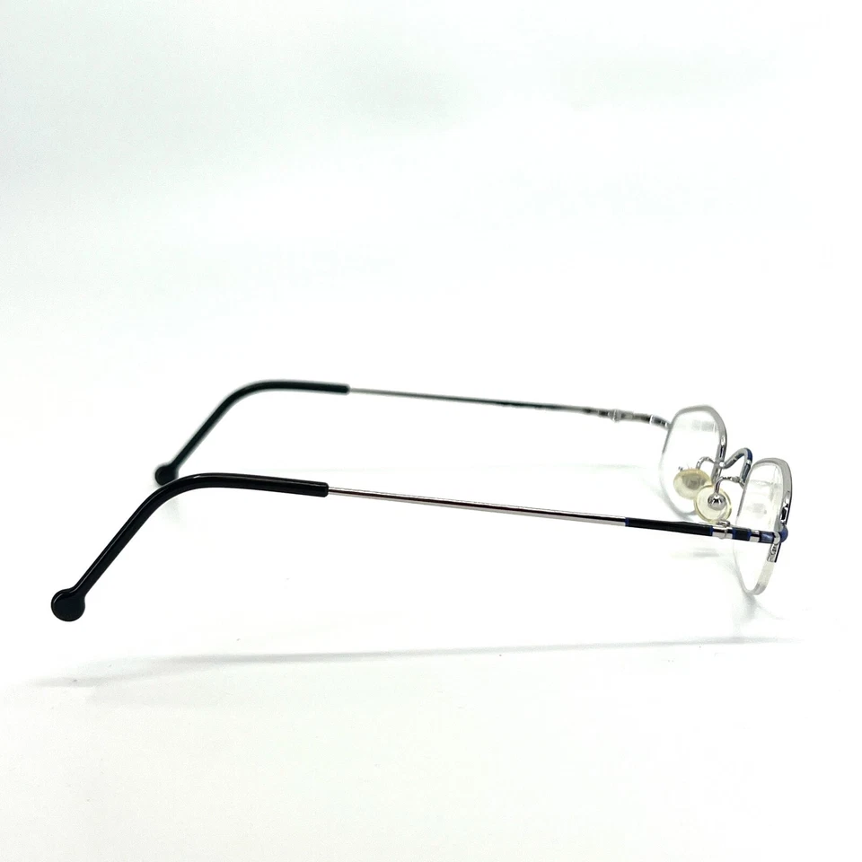 Óculos Caviar 5400 C34 redondo preto azul meia armação 40-28 130 mm - Imagem 4 de 4