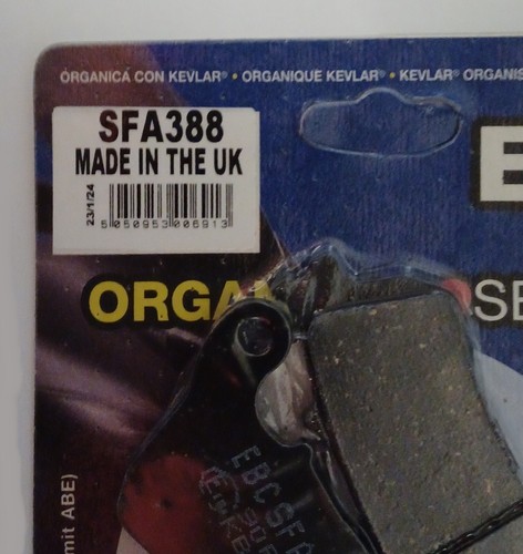 EBC Organic FRONT Disc Brake Pads Fits HONDA SWT400 / FJS400 (2009 to 2016) - Picture 2 of 6