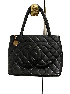 Chanel Medallion lambskin Quilted Leather Black Small Tote 