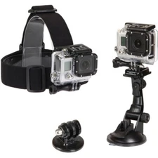 GoPro Action Camera Accessory Kit by Sunpak head tripod mounts suction cup pouch