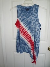 NWT Chaps Brand Red, White, Blue Tie-Dye Swimsuit Cover-up /Dress Youth Small