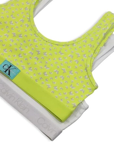 Calvin Klein Little Girls' Kids Monogram Bralettes Bra - Pack of 2 - Picture 2 of 5