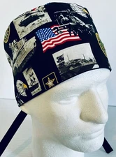 US Army Lined Medical Skull Scrub Cap Surgery Hat / Chem Cap / Chef Hat