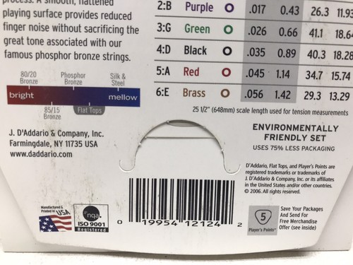 D'Addario EFT17 Flat Tops Phosphor Bronze Acoustic Guitar Strings Medium 13-56 - Picture 4 of 4