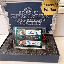 2020-21 SUPERLATIVE EMERALD DUAL SIGNATURES YVON LAMBERT RAJEAN HOULE AUTO 4/5
