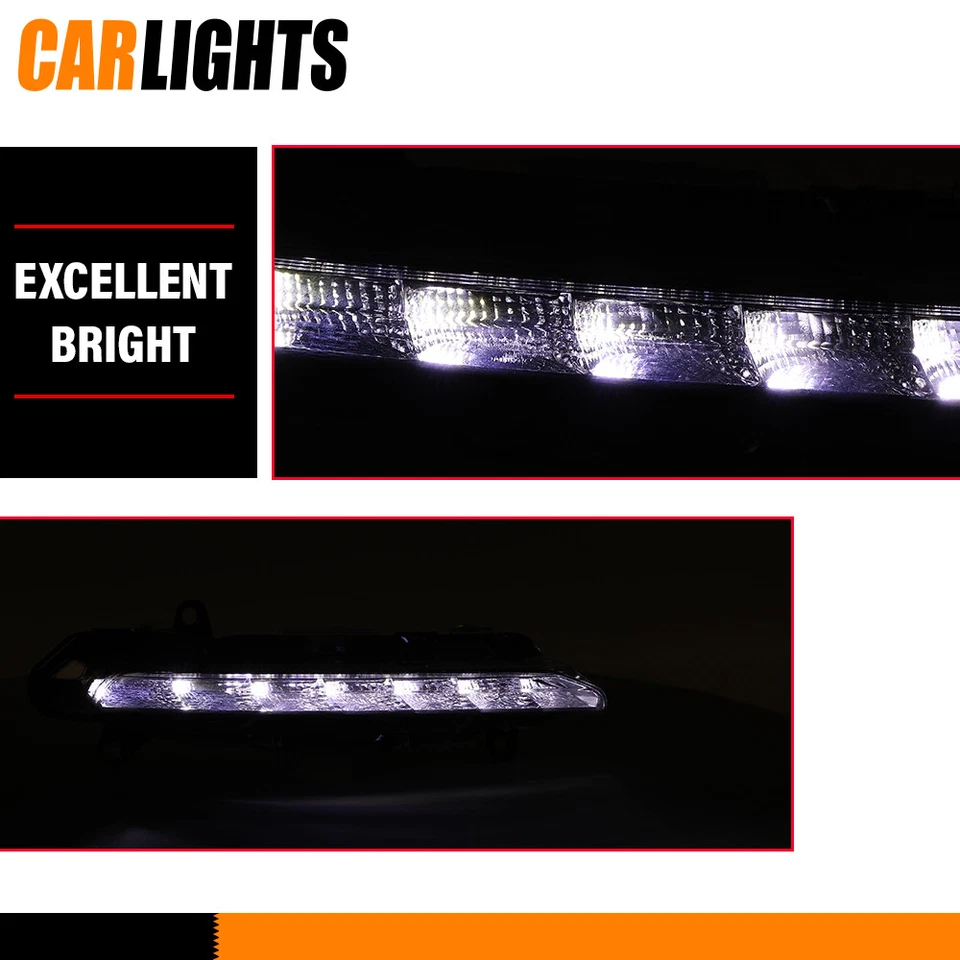 Fit For Mercedes Benz S350 S550 AMG Pair DRL LED Daytime Running Fog Light Lamp Foto 4 de 4