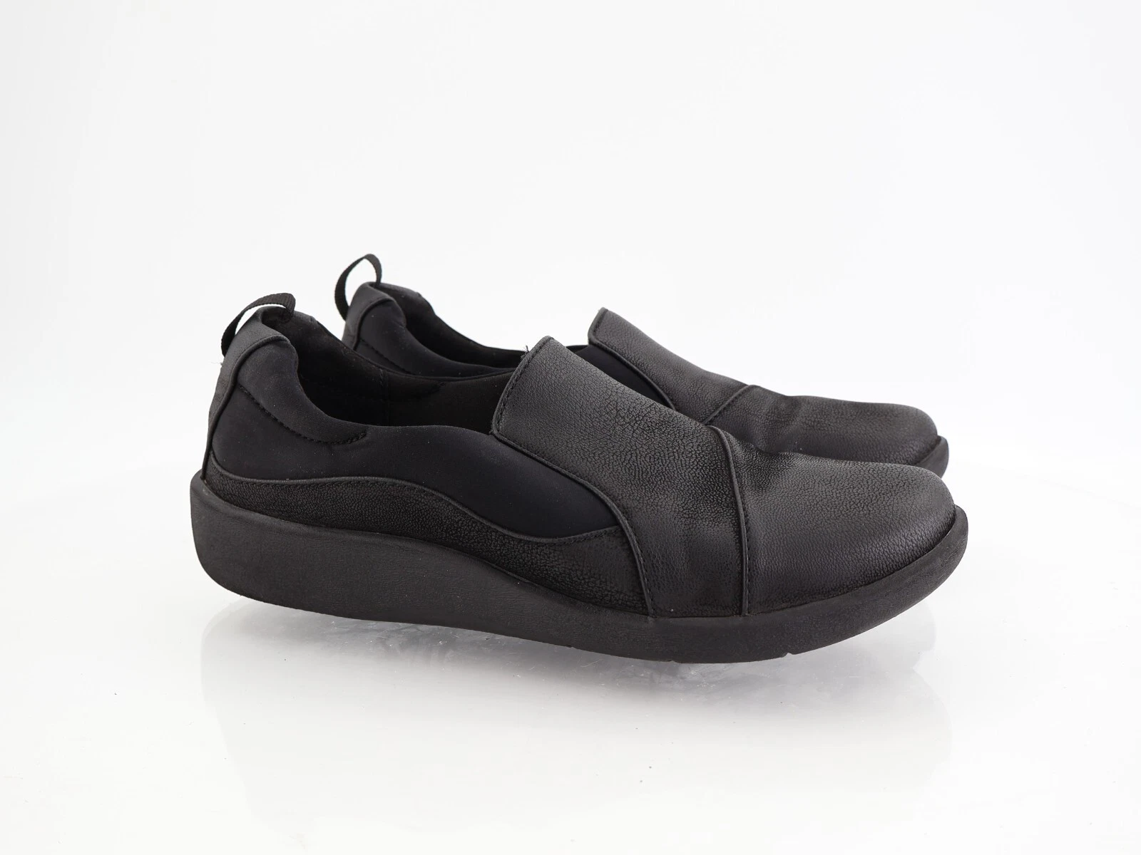 Mocassino donna Clarks Sillian Paz taglia 7 slip on scarpa casual nero ballerine