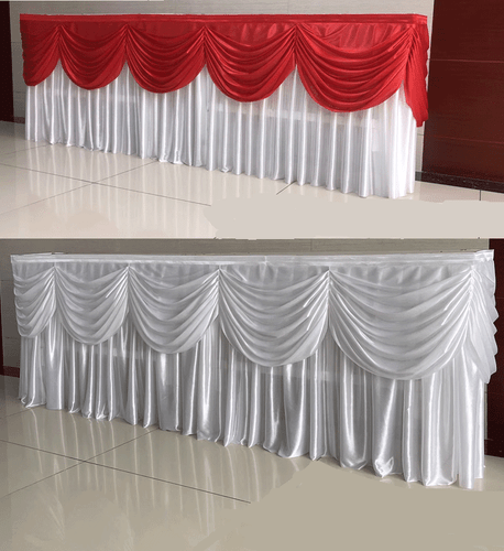 Curtain Swag Tassel Silk Table Skirts Customized Wedding Banquet Background - Picture 5 of 37