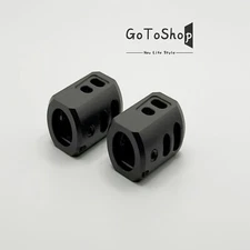 2 PACK BLACK Muzzle Brake Compensator 1/2''x28 TPI For 9mm