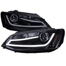 11-18 Volkswagen Jetta MK6 LED Barra Proyector Faros Negro Lente Ahumada