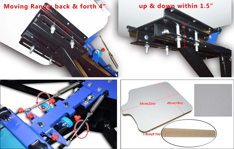 Máquina de serigrafía a 4 colores micro registro camisa tablero de prensa rotativo Foto 4 de 4