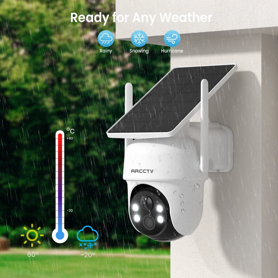 ARCCTV Solar Security Camera System 4MP CCTV Wireless Battery Powered 2Way Audio - Image 4 of 4