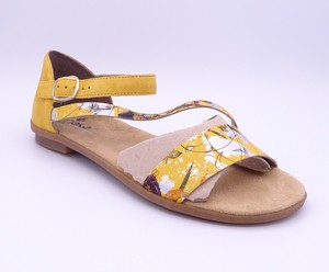 womens yellow flat sandals