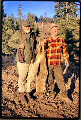 Original Vintage Photo Slide Coyote Hunting Scene 2 Men Hunters 1973