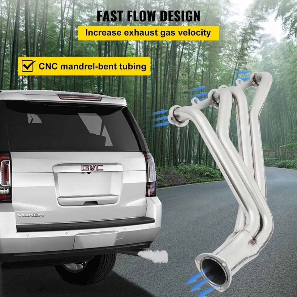 Fit For Chevy Corvette C2 C3 1963-1982 V8 305 327 350 Exhaust Long Tube Headers Foto 3 de 4