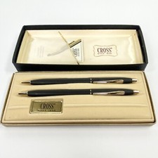 Vintage 1982 Cross Classic 2501 Pen Pencil Set Matte Black Gold
