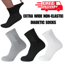 Mens Non Elastic Soft Loose Grip Top Diabetic Socks Quarter Sock UK 6-11