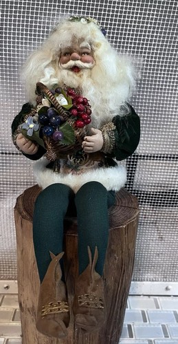 VTG '89 LYNN WEST Christmas Santa Elf Amaranth 13” SIGNED Sitting w/ Basket