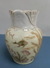 Antique Alba China Bona Fama Melior Ironstone Pottery Small Vase 5-3/8" High