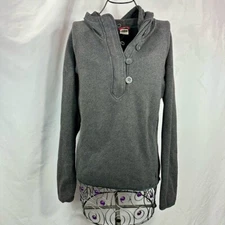 north face grey cresent sunshine hooded pullover size L