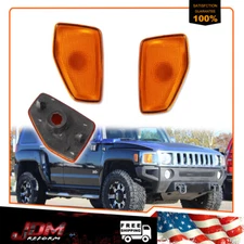 Front Sidemarker Lights Amber Lens Set For 2006-2010 Hummer H3, 2009-2010 H3T