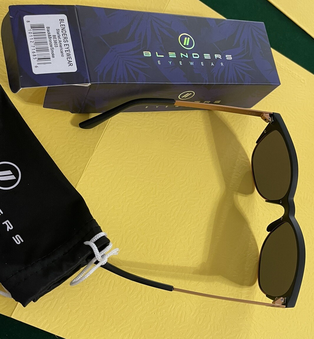 Blenders Eyewear BE3803 Americano Black/Gold Round Polarized Sunglasses