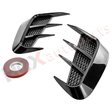 2 Rear Bumper Sport Side Wing Member Vent Cover Trim Car Accessories Gloss Black