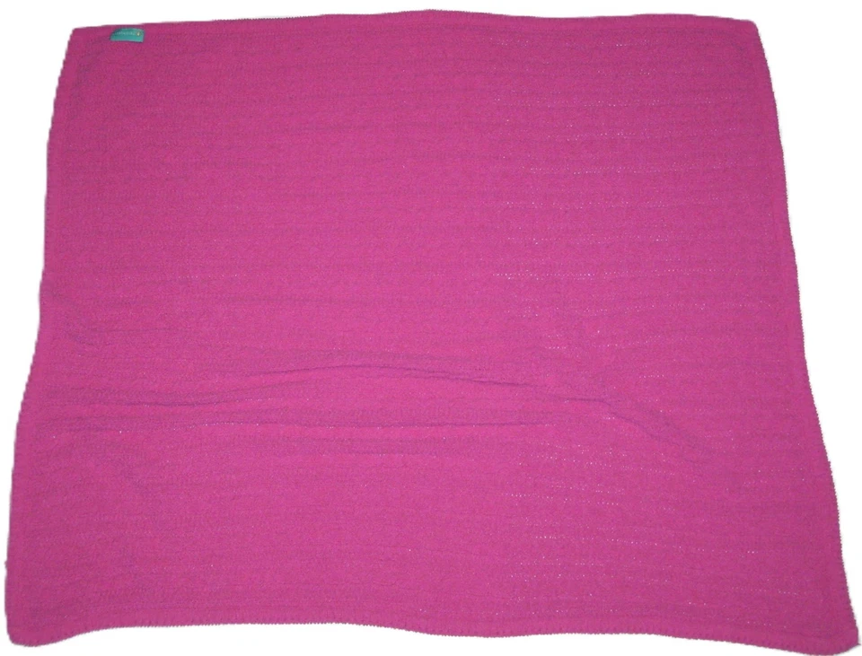FLAWS Tiddliwinks Pink Baby Blanket Chenille Cable Knit Rope Security - Image 2 of 3
