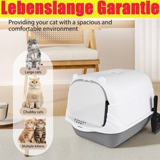 Katzenklo Katzen Hauben Toilette mit Deckel XXL 51 cm WC extrahohe Unterschale
