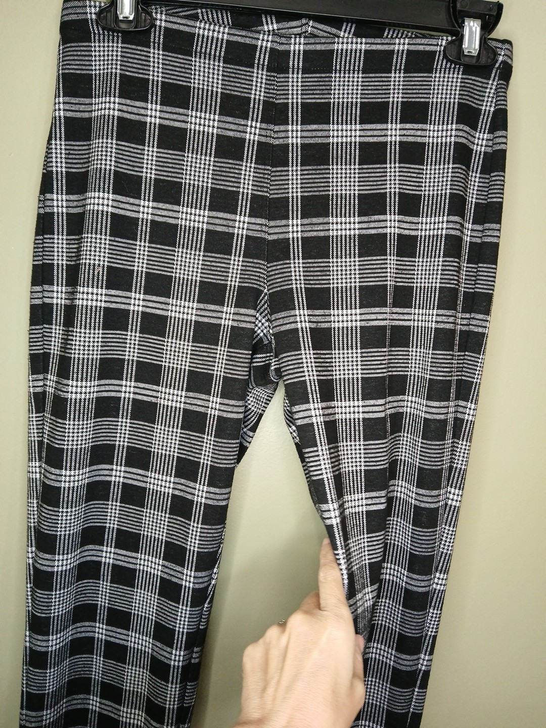 Express Small Petite Pull On Checkered Black Whit… - image 2