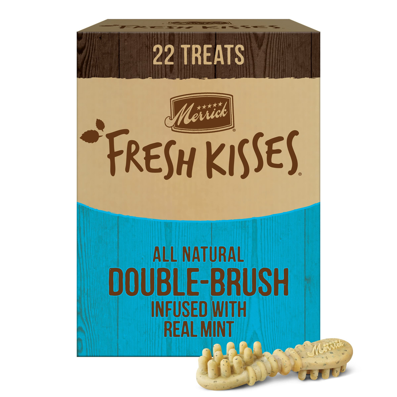 Merrick Fresh Kisses Mint Dog Dental Chews Large Breeds Grain Free 22 Count