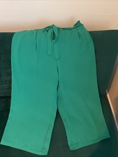 Green Cropped Trousers Women Size 14