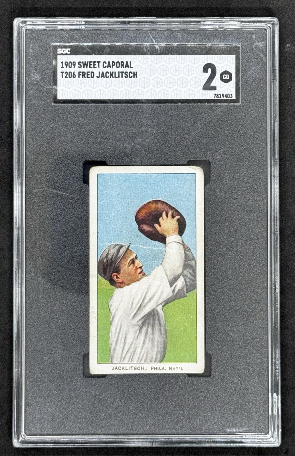1909 T206 Sweet Caporal 150 - Fred Jacklitsch - SGC 2 GD