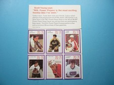 1970/71 ESSO POWER PLAYERS NHL STAMP FULL PANEL WITH TAB ANDRE LACROIX FRAN HUCK