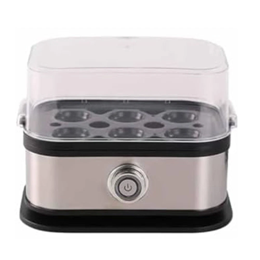Compact Stainless Steel Egg Cooker for Poaching Boiling Scrambling and Steaming