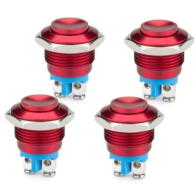 4Pcs DC6V/12V/36V/125/250V 3A 16Mm Metal Push Button Switch Momentary Screw Term