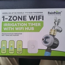 RainPoint 1 Zone Irrigation Timer Outdoor TTV102B+TWG009BW with Wifi HUB