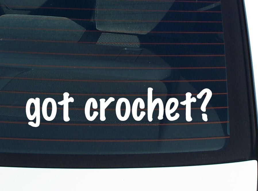 Crochet lover car decal funny bumper sticker vinyl window art