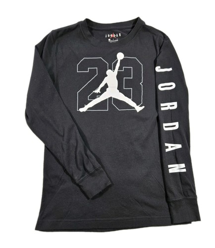 Boys Air Jordan Long Sleeve T Shirt Black Large 